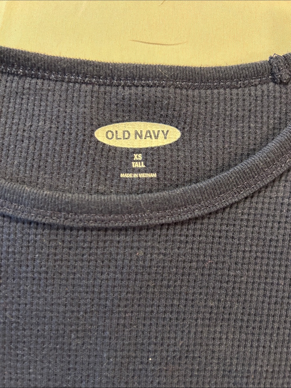 Old Navy Women's Navy Waffle Knit Long-Sleeve Top - Picture 2 of 2